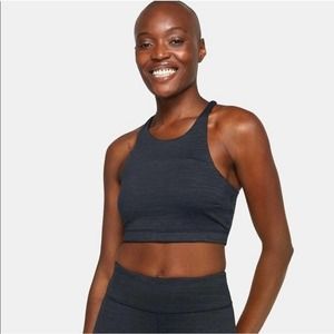 Outdoor Voices Tech Sweat Small Sports Bra Crop Top Grey Heathered Racerback